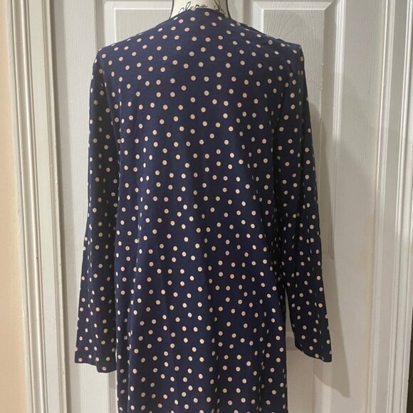 POLKA DOT NAVY BLUE  PINK PREPPY CARDIGAN CHICOS SIZE 1 US MEDIUM - Picture 15 of 16